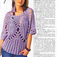 Blusa a crochet manga larga